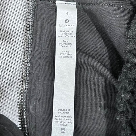Lululemon Wool Whenever Crew Sherpa Sweater Quarter Zip Back - Picture 6 of 6